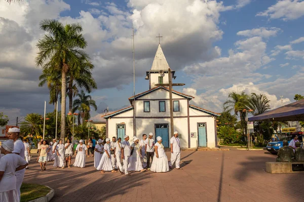 Some People Gathered Front Church Procession Old Blacks Procisso Dos — Fotografia de Stock