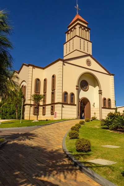 Vista Lateral Igreja Com Céu Azul Fundo Paróquia São Francisco — Fotografia de Stock