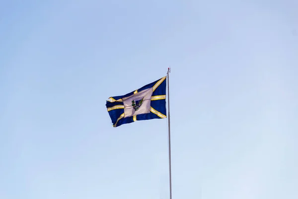Anapolis Város Zászlója Lengett Szélben Tiszta Égbolttal Háttérben Fotó Készült — Stock Fotó