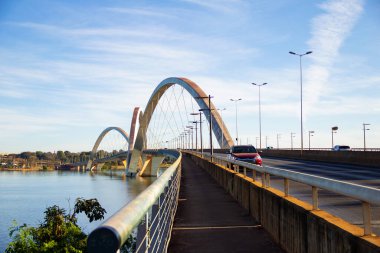 Detail of the Juscelino Kubitschek Bridge (JK Bridge).It is located in Braslia and is a work of the architects Alexandre Chan and Mrio Vila Verde.