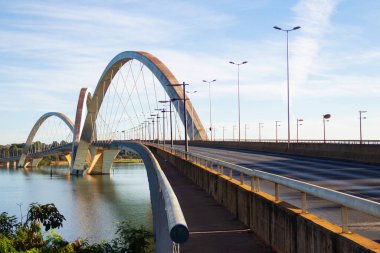 Detail of the Juscelino Kubitschek Bridge (JK Bridge).It is located in Braslia and is a work of the architects Alexandre Chan and Mrio Vila Verde.