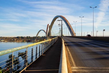 Detail of the Juscelino Kubitschek Bridge (JK Bridge).It is located in Braslia and is a work of the architects Alexandre Chan and Mrio Vila Verde.