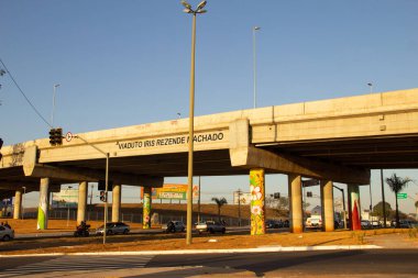 Viaduct Iris Rezende Machado at an intersection in the city of Goiania. Viaduct of Avenida Goias Norte.