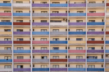 Detail of a beautiful hotel, all colorful, in the center of Braslia. St Paul Plaza Hotel.