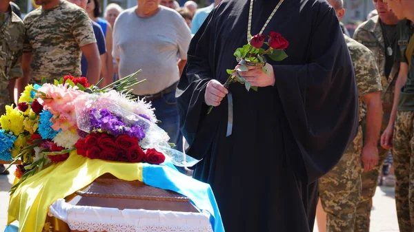 Ukrayna Savaş Ukrayna Nın Rus Işgali Sırasında Ölen Ukraynalı Askerlerin — Stok fotoğraf