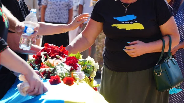 Украина Война Похороны Украинских Солдат Погибших Время Российского Вторжения Украину — стоковое фото