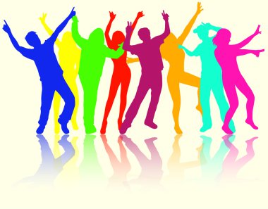 Dans eden insanlar siluetleri