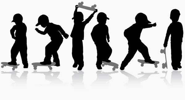 Jongen met skateboard — Stockvector