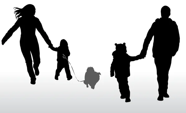 Aile silhouettes — Stok Vektör