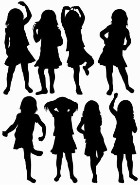 Kızlar silhouettes