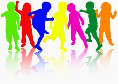 mutlu çocuk silhouettes