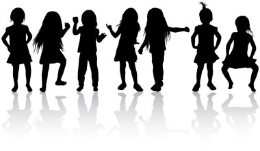Kızlar silhouettes
