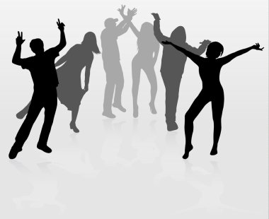 Dans eden insanlar siluetleri