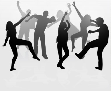Dans eden insanlar siluetleri