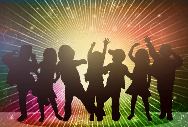 mutlu çocuk silhouettes