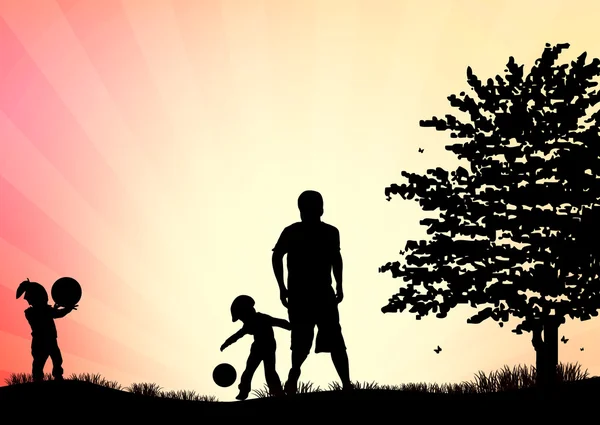 mutlu aile silhouettes