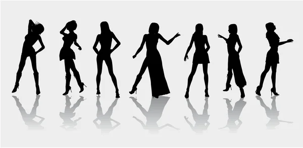 Fashion silhouettes — Stock Vector