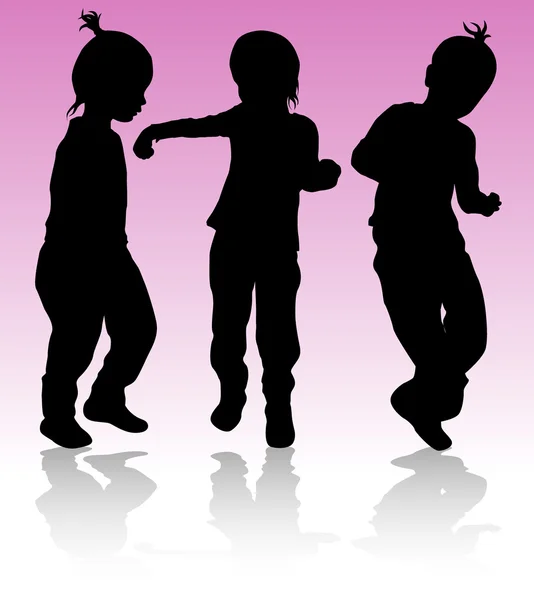 Silhouettes enfants — Image vectorielle