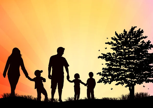 Silhouettes familiales — Image vectorielle