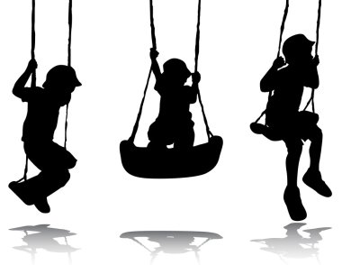 çocuklar silhouettes