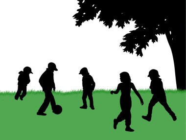 mutlu çocuk silhouettes