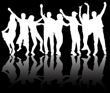 Dans eden insanlar siluetleri