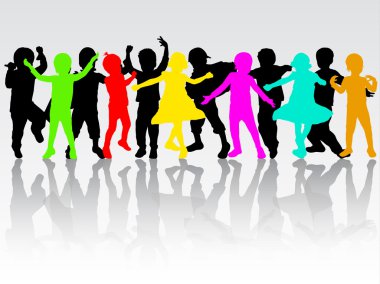 mutlu çocuk silhouettes