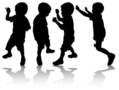 çocuklar silhouettes