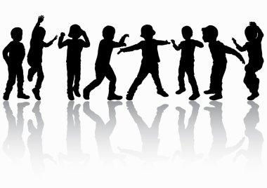 çocuklar silhouettes