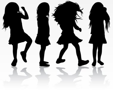 Kızlar silhouettes