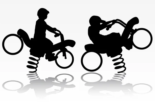 Хлопчик на мотоциклі — стоковий вектор