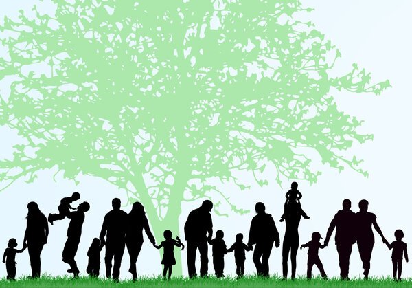 Silhouette familiari — Vettoriale Stock
