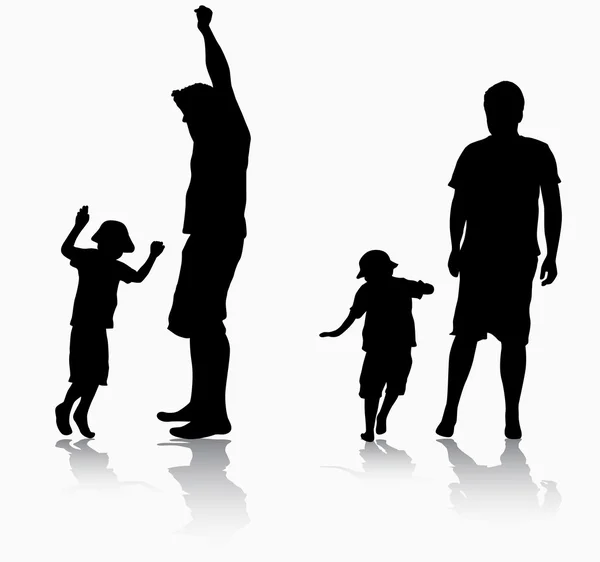 Vater und Sohn springen — Stockvektor