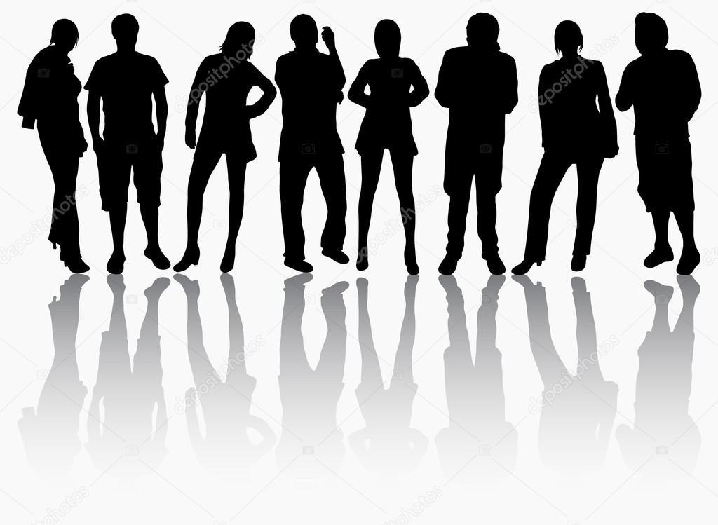 Group of people silhouettes