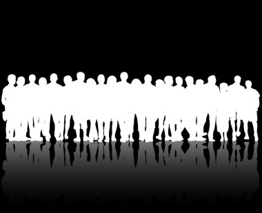 kalabalık silhouettes