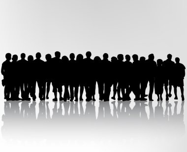 kalabalık silhouettes