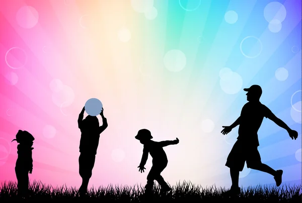 Père avec enfants — Image vectorielle