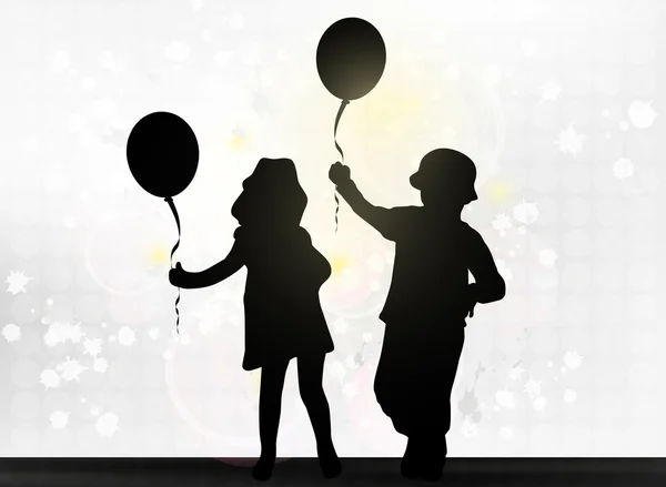 Dzieci z balonów — Wektor stockowy