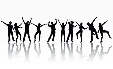 Dans eden insanlar siluetleri