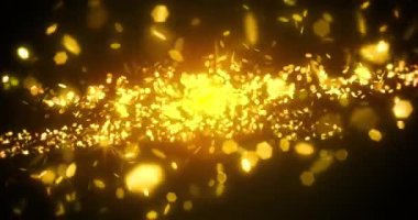 Golden beautiful bokeh with stars animation background