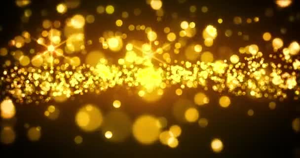 Golden Beautiful Bokeh Stars Animation Background — Vídeo de Stock