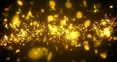 Golden beautiful bokeh with stars animation background