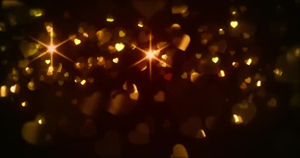 Beautiful Shiny Hearts Background Animation — Stock videók