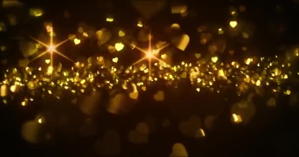 Beautiful Shiny Hearts Background Animation — Video Stock