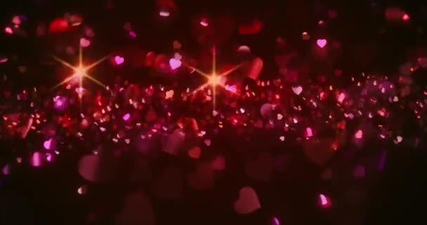 Beautiful Shiny Hearts Background Animation — Stockvideo