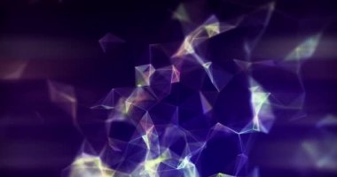 Noktaları ve çizgileri hareket ettiren soyut dijital bağlantı teknoloji arkaplanı. 