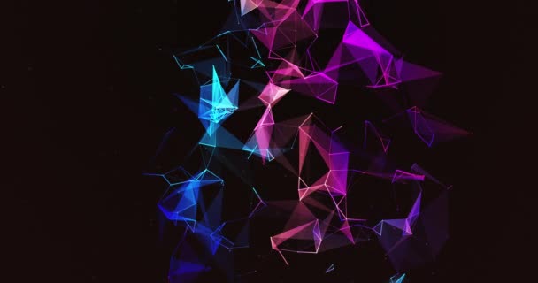 Abstract Digital Connection Moving Dots Lines Technology Background — Wideo stockowe