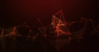 Noktaları ve çizgileri hareket ettiren soyut dijital bağlantı teknoloji arkaplanı. 