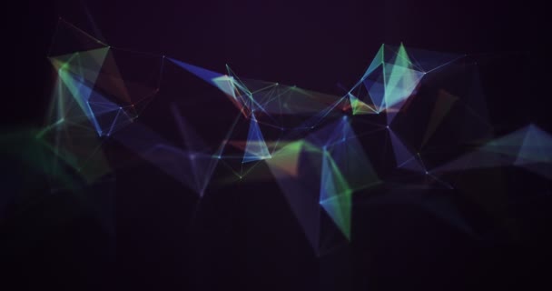 Abstract Digital Connection Moving Dots Lines Technology Background — 비디오