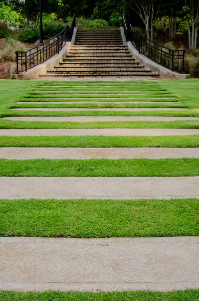 정원 계단을 잔디 산책로 — 스톡 사진